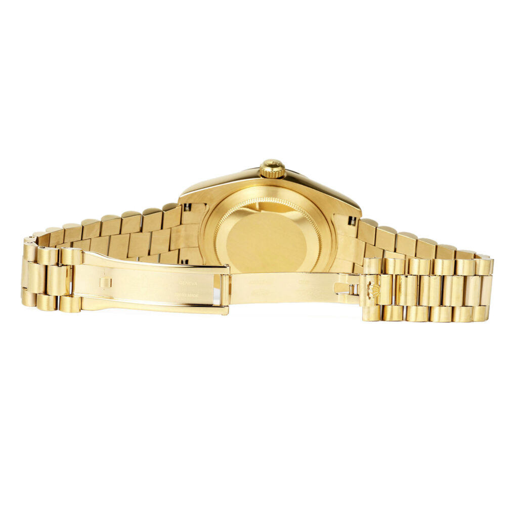 Replica Rolex DayDate 36mm 18k gelbgold grünes Zifferblatt